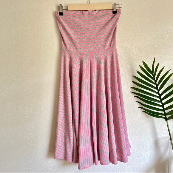 Maurices Dresses & Skirts - Striped pink strapless swing dress